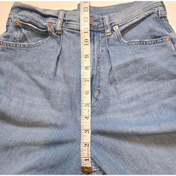 Gap High Rise Wide Leg Trouser Jeans Light Indigo Blue 27 4R Raw Hem 760313-00 - Picture 6 of 13